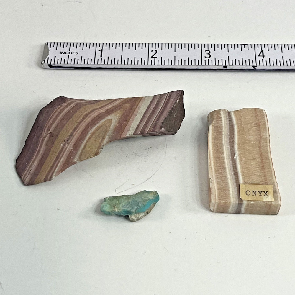 Mixed Mineral Lot Agate Onyx Amazonite Stones Collectible Set